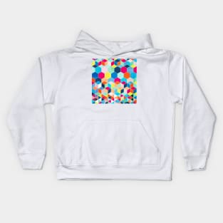 Super Bright Color Fun Hexagon Pattern Kids Hoodie